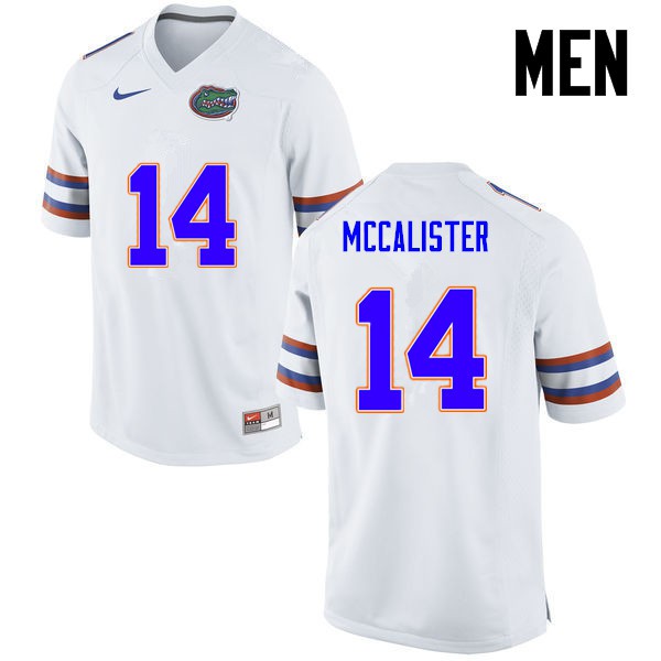 Florida Gators Men #14 Alex McCalister College Football Jersey White